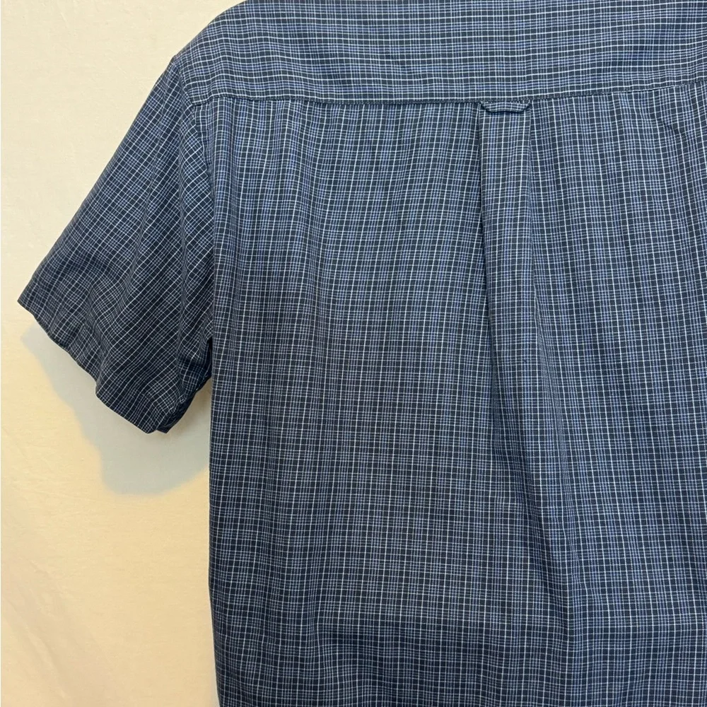 C-161 Men’s Dockers Blue & Black Plaid Short Sleeve Casual Button Down‎ Shirt